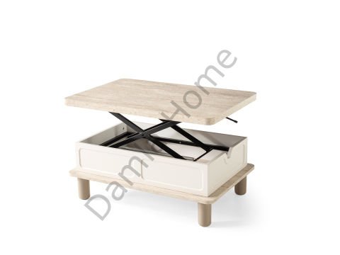 Stil Akıllı Orta Sehpa - Traverten/Ekru