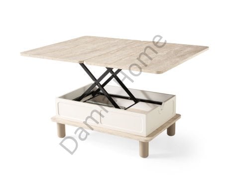 Stil Akıllı Orta Sehpa - Traverten/Ekru