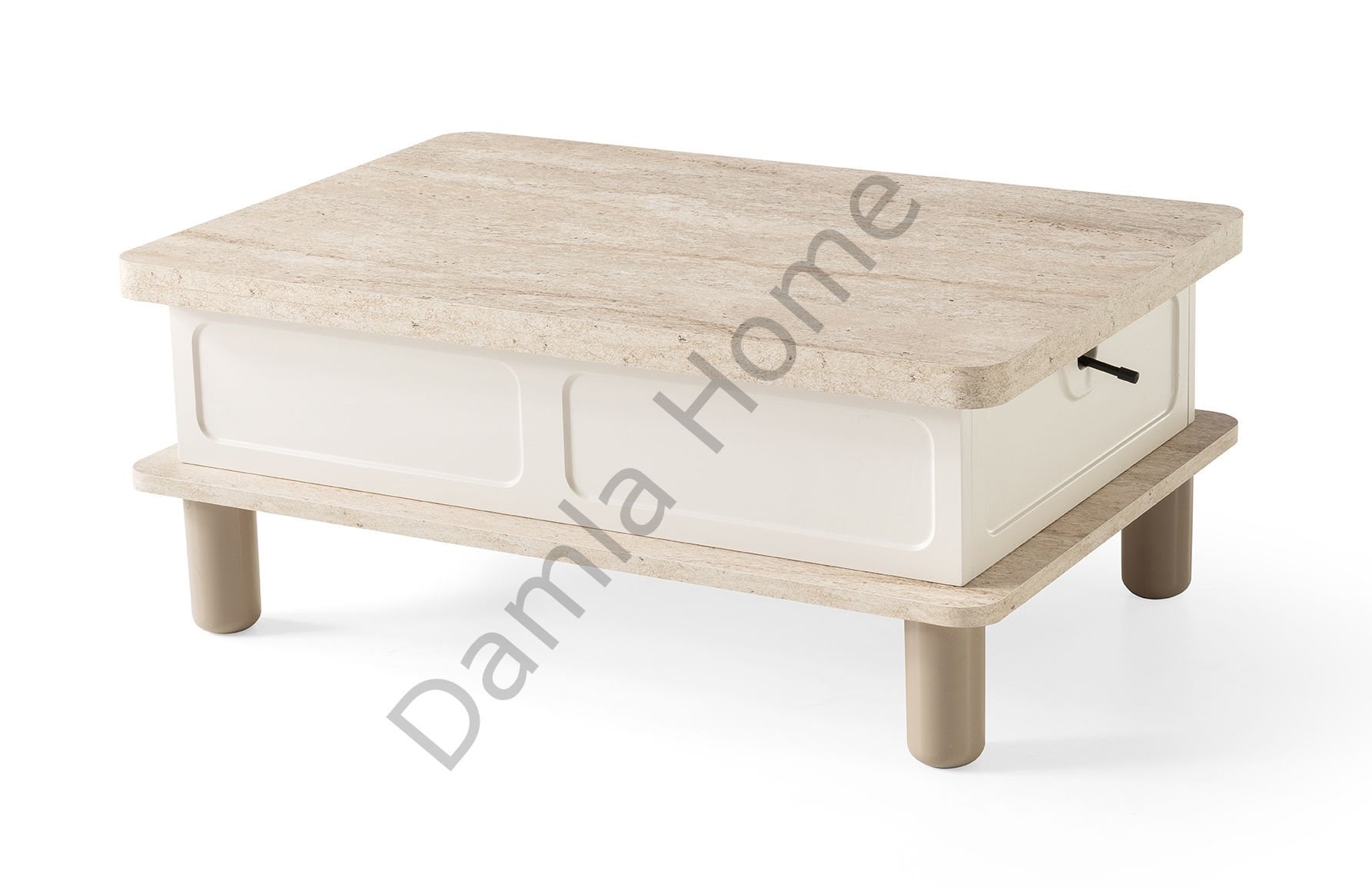 Stil Akıllı Orta Sehpa - Traverten/Ekru