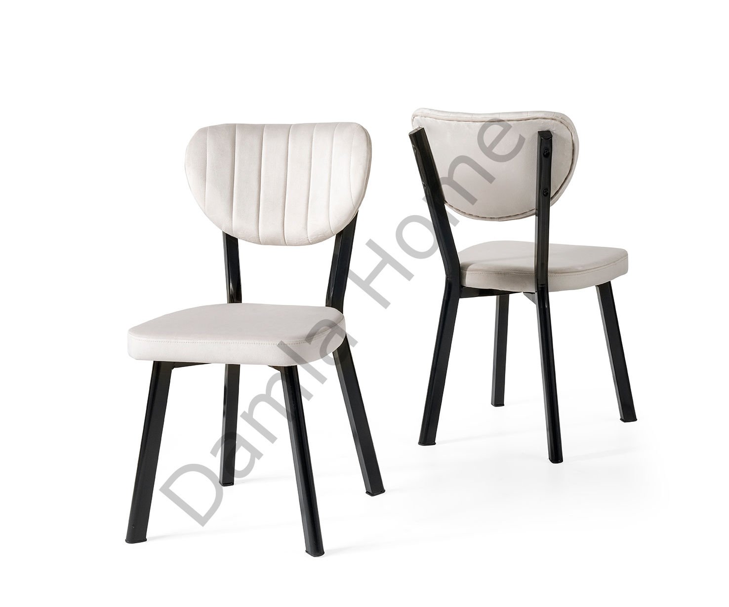 Elma Sandalye - Siyah/Krem