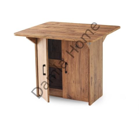 Dolaplı İzmir Masa Sandalye Takımı - Çam