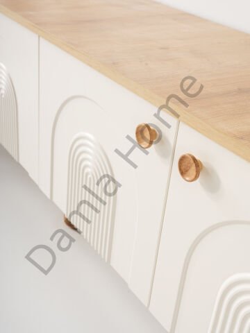 Lilyum Tv Ünitesi & Akıllı Sehpa Seti - Meşe/Ekru