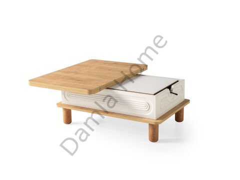 Lilyum Tv Ünitesi & Akıllı Sehpa Seti - Meşe/Ekru