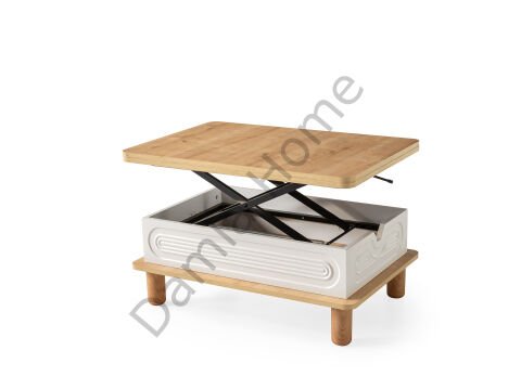 Lilyum Tv Ünitesi & Akıllı Sehpa Seti - Meşe/Ekru