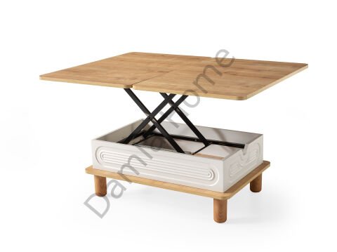 Lilyum Tv Ünitesi & Akıllı Sehpa Seti - Meşe/Ekru