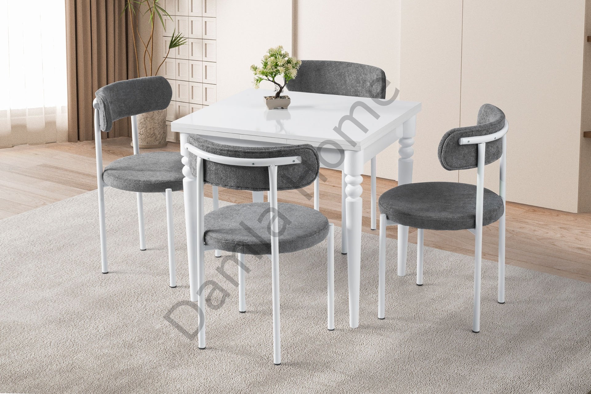 Pınar Masa Sandalye Takımı - Beyaz