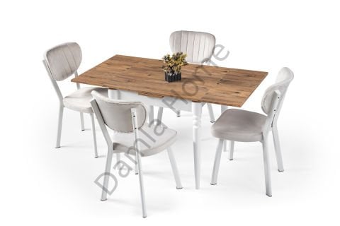 Pınar Masa Sandalye Takımı - Çam/Beyaz