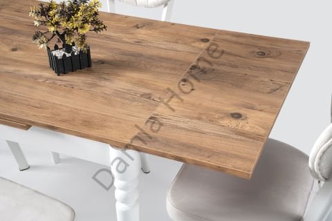 Pınar Masa Sandalye Takımı - Çam/Beyaz