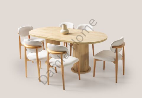 Nero Yemek Odası - Ekru/Meşe