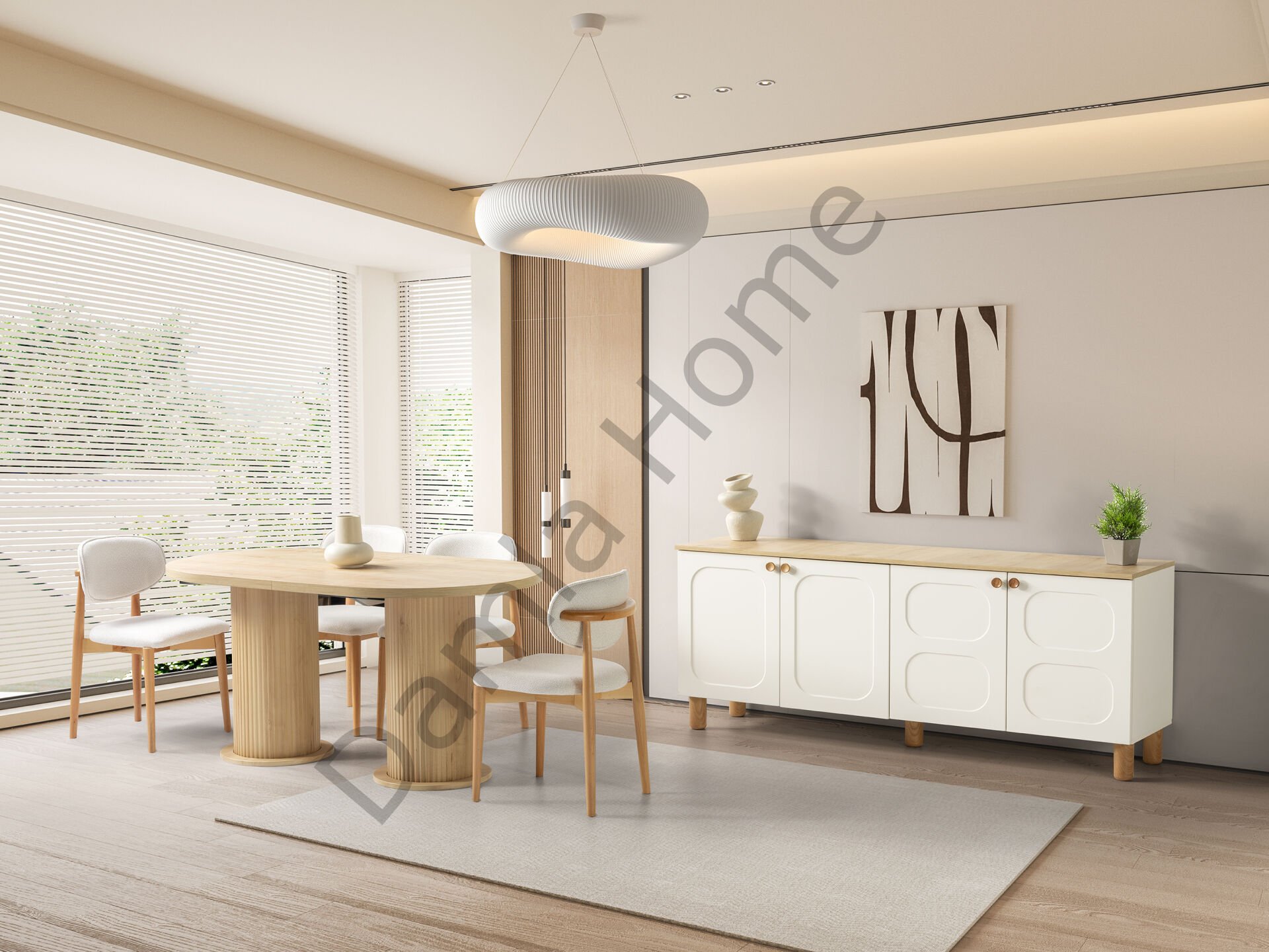 Nero Yemek Odası - Ekru/Meşe