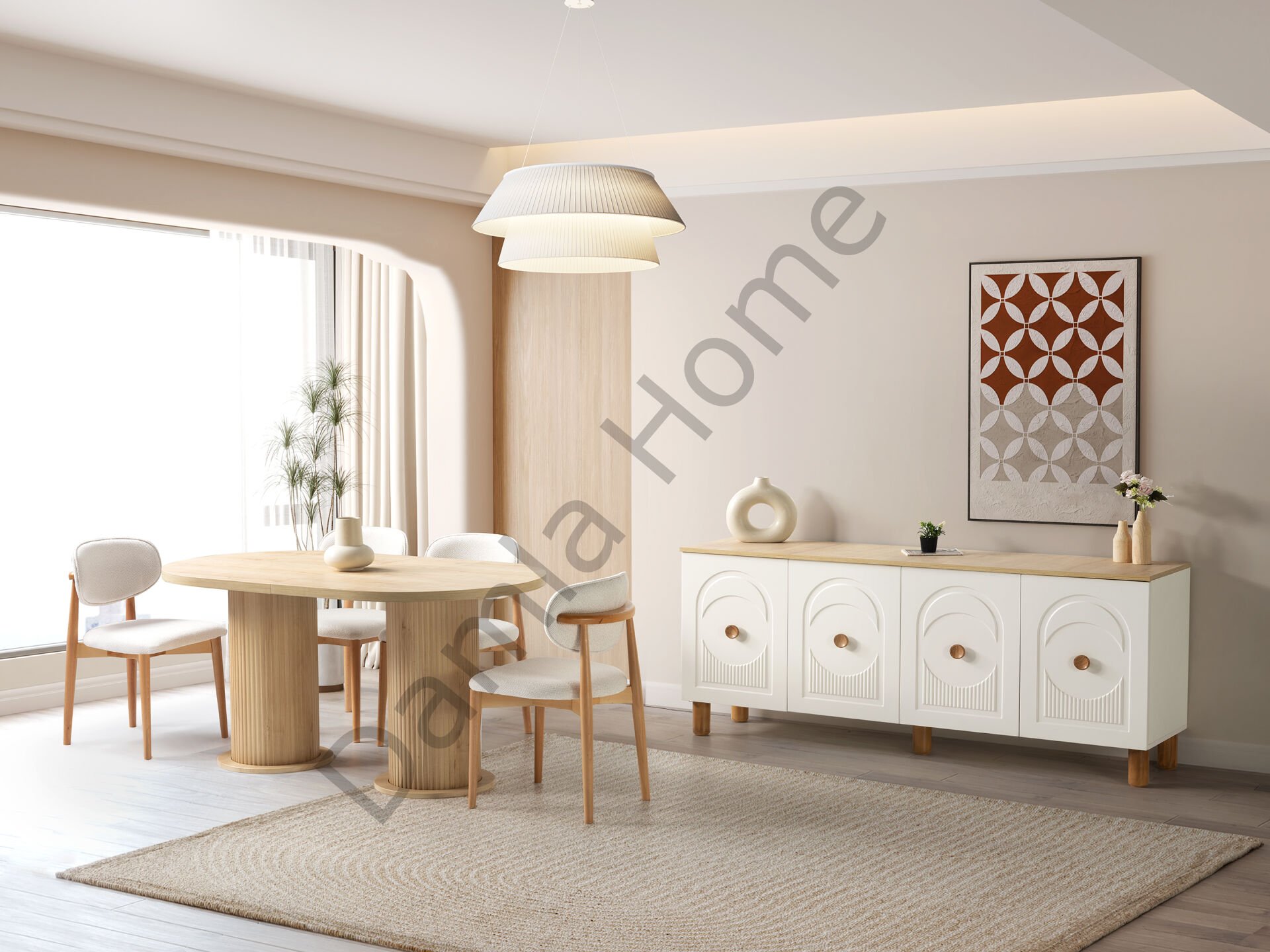 Orion Yemek Odası - Ekru/Meşe