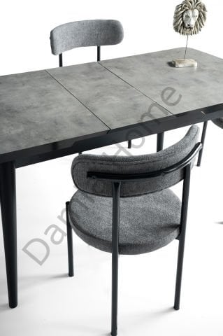 Kelebek Masa Sandalye Takımı - Gri/Siyah