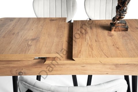 Nisa Masa Sandalye Takımı - Çam/Siyah