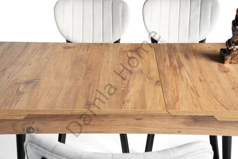 Nisa Masa Sandalye Takımı - Çam/Siyah