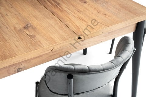 Nisa Masa Sandalye Takımı - Çam/Siyah