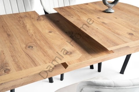 Venüs Masa Sandalye Takımı - Çam/Siyah