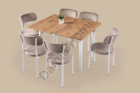 Rüya Masa Sandalye Takımı - Çam/Beyaz