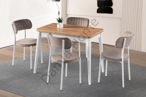 Rüya Masa Sandalye Takımı - Çam/Beyaz