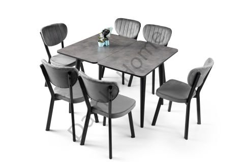 Rüya Masa Sandalye Takımı - Gri/Siyah