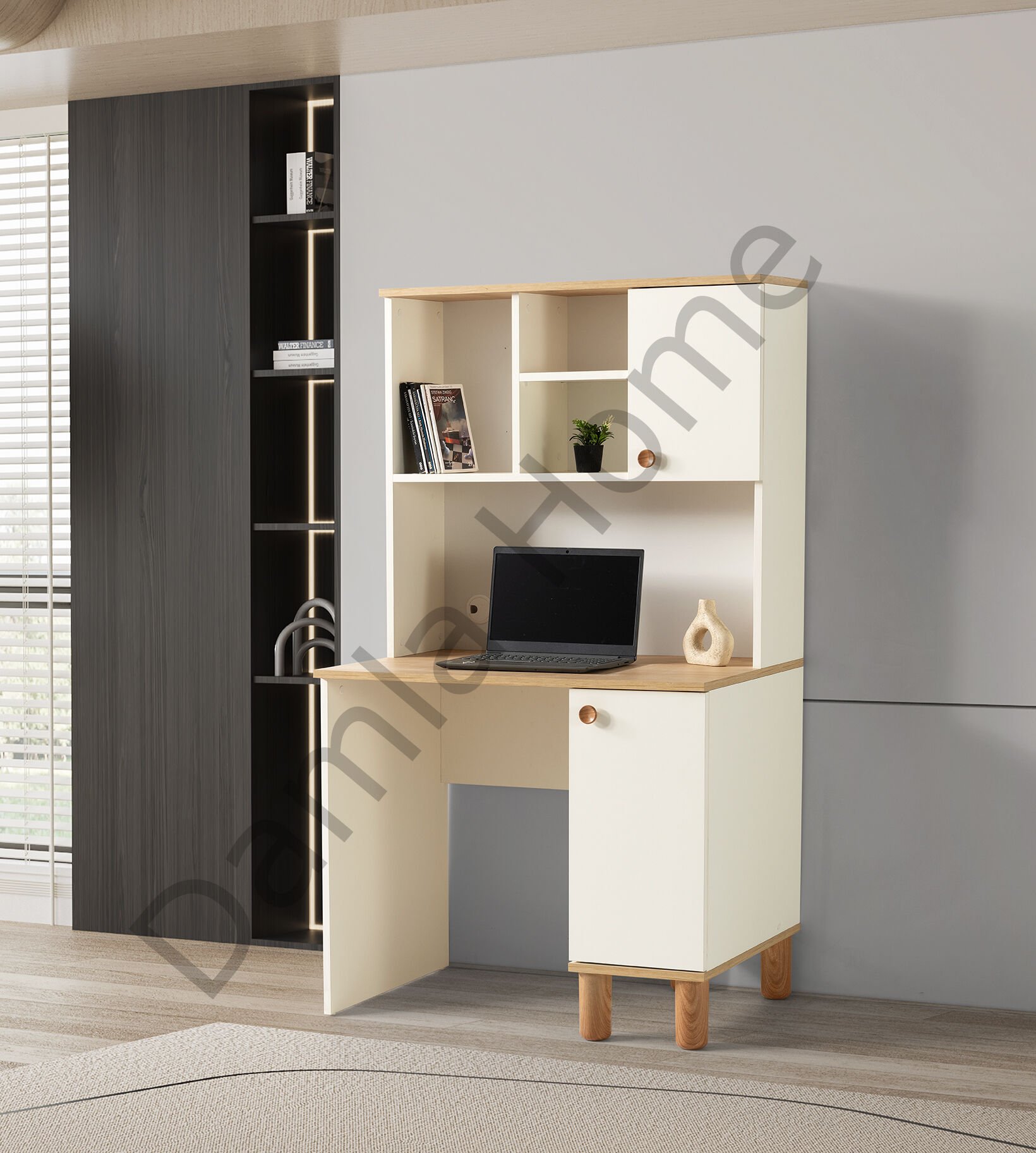 Duru Çalışma Masası - Ekru/Meşe