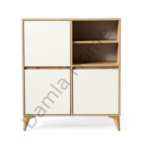 Asya Çok Amaçlı Dolap - Meşe/Ekru