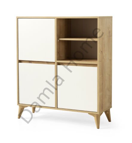 Asya Çok Amaçlı Dolap - Meşe/Ekru