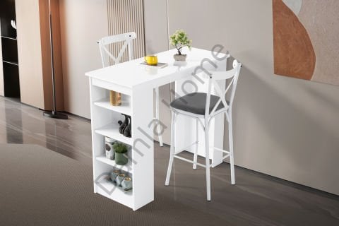 Vista Bar Masa Sandalye Takımı - Beyaz