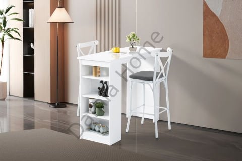 Vista Bar Masa Sandalye Takımı - Beyaz