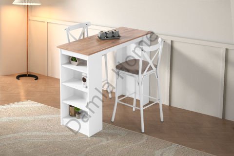 Vista Bar Masa Sandalye Takımı - Çam/Beyaz