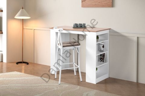 Vista Bar Masa Sandalye Takımı - Çam/Beyaz