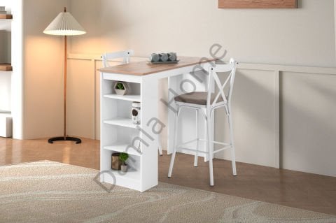 Vista Bar Masa Sandalye Takımı - Çam/Beyaz