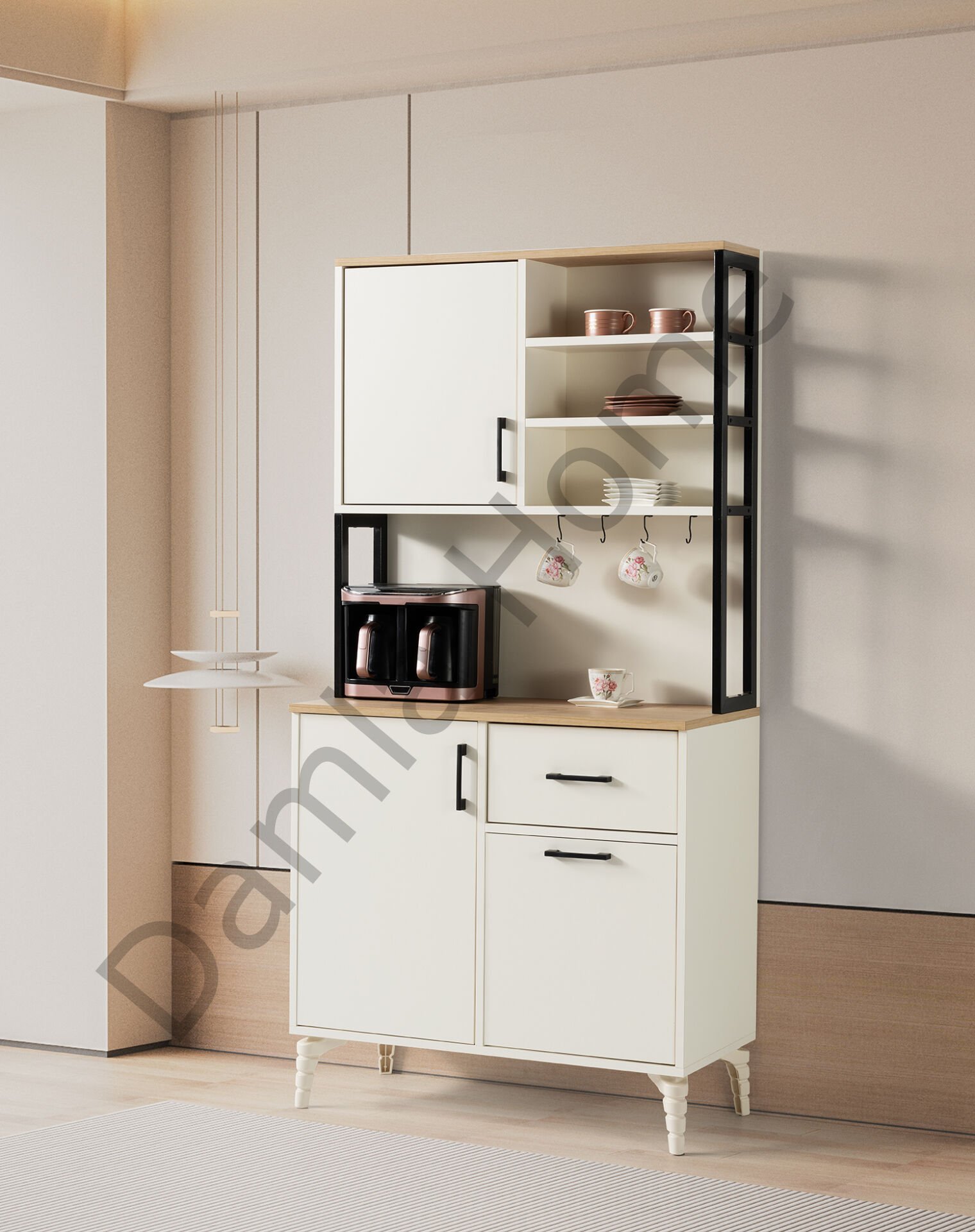 Lilyum Kahve Köşesi - Ekru/Meşe