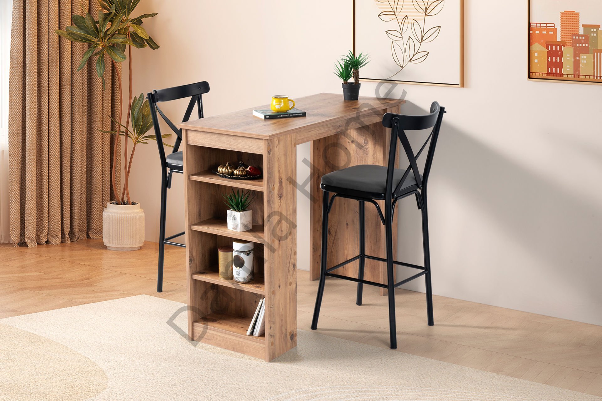 Vista Bar Masa Sandalye Takımı - Çam