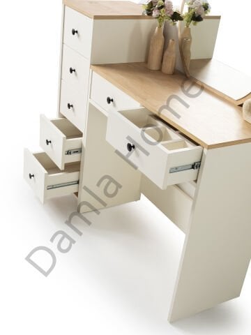 Rüya Makyaj Masası - Ekru/Meşe