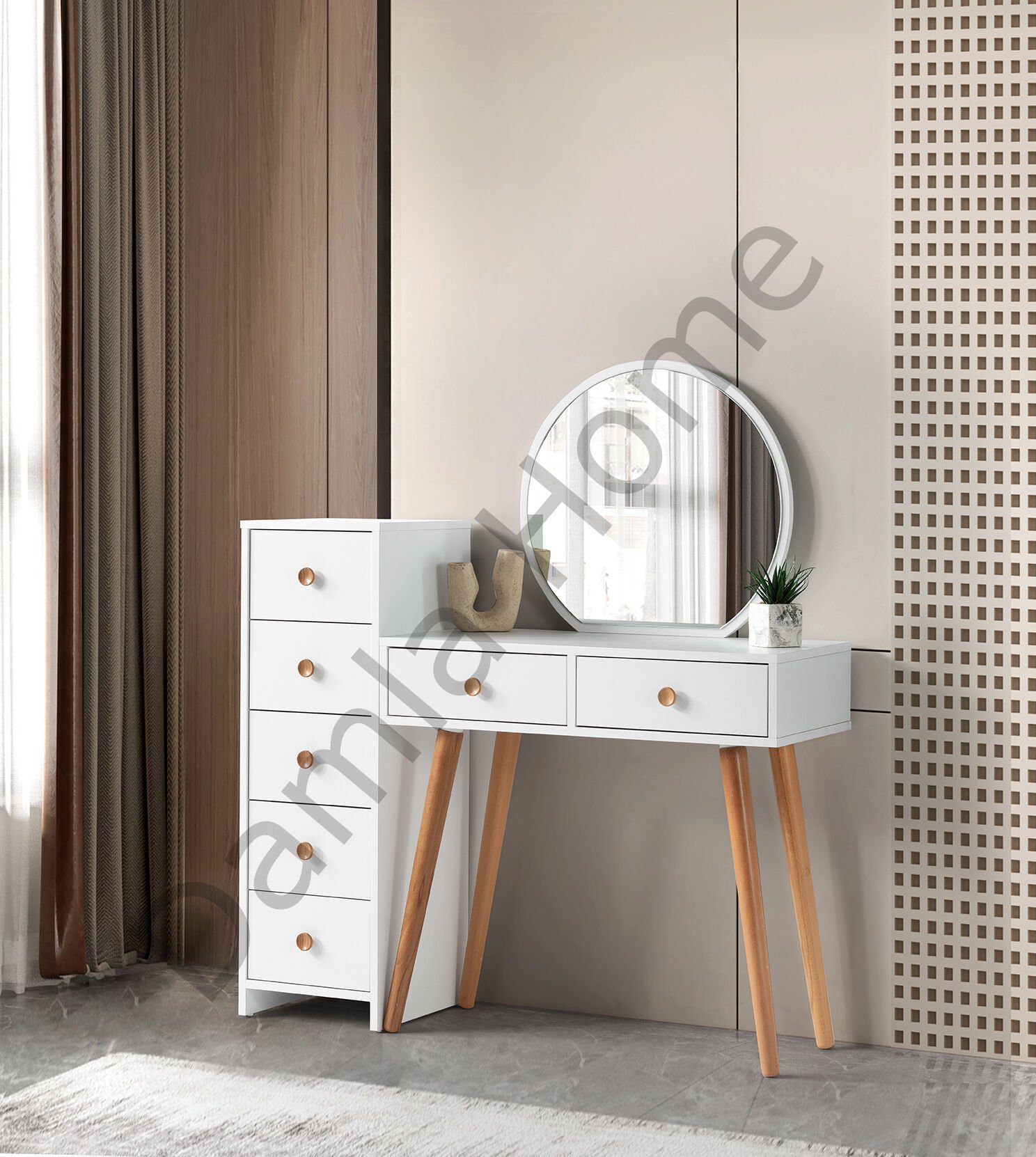 Duru Makyaj Masası -Beyaz/Naturel