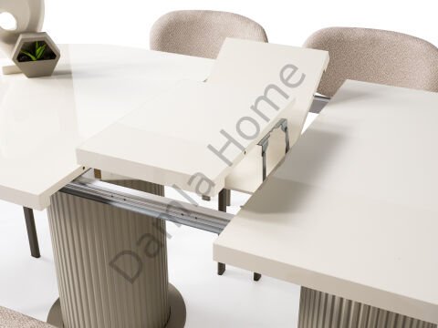 Lilyum Masa Sandalye Takımı - Ekru/Cappucino