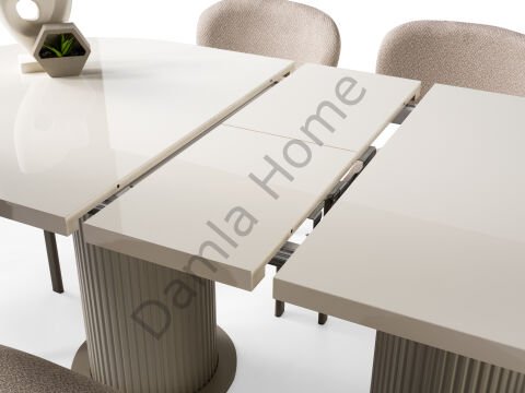 Lilyum Masa Sandalye Takımı - Ekru/Cappucino