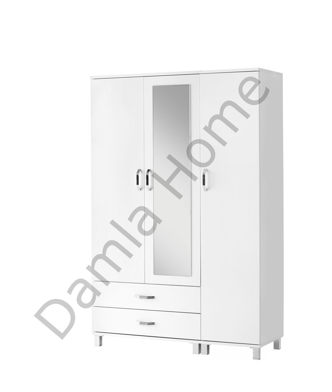Buket Üç Kapaklı Aynalı Dolap - Beyaz