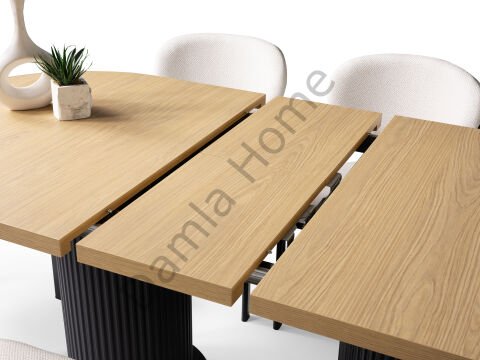 Lilyum Masa Sandalye Takımı - Klimt/Siyah