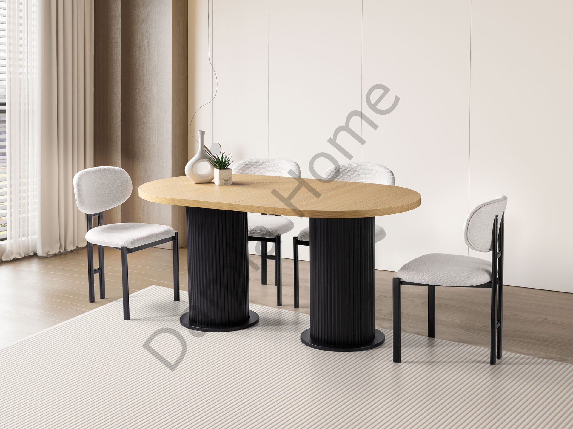 Lilyum Masa Sandalye Takımı - Klimt/Siyah