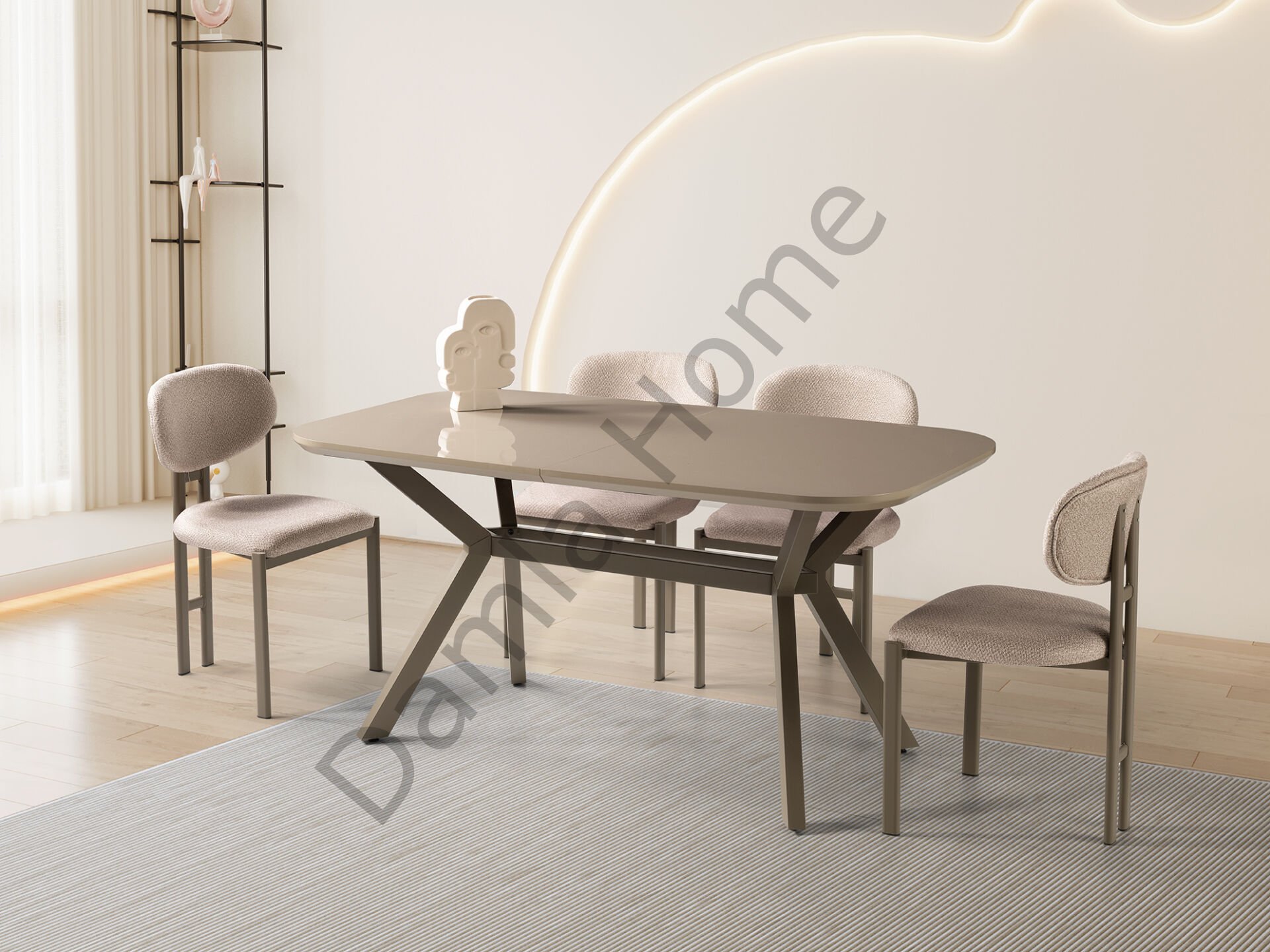 Prizma Masa Sandalye Takımı - Cappucino