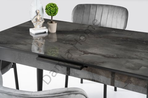 Melisa Masa Sandalye Takımı - HighGloss Irony/Siyah