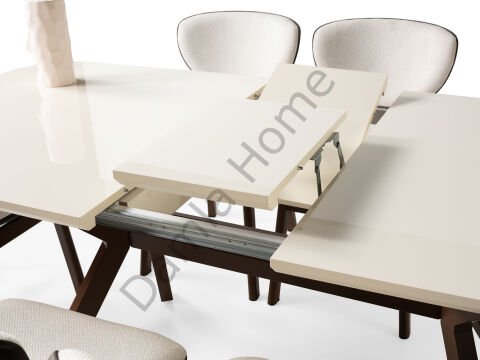 Prizma Masa Sandalye Takımı - Ekru/Kahve