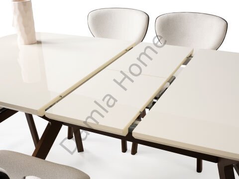 Prizma Masa Sandalye Takımı - Ekru/Kahve