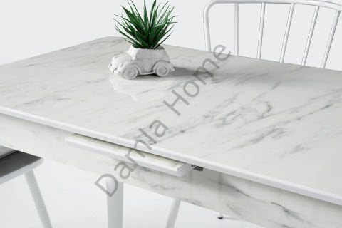 Melisa Masa Sandalye Takımı - HighGloss Marmo/Beyaz