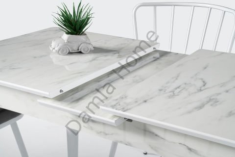 Melisa Masa Sandalye Takımı - HighGloss Marmo/Beyaz