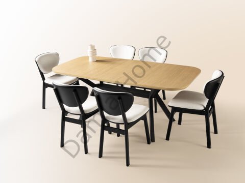 Prizma Masa Sandalye Takımı - Klimt/Siyah