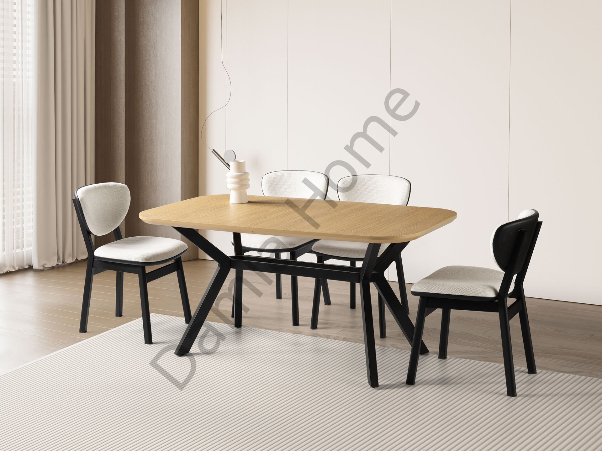 Prizma Masa Sandalye Takımı - Klimt/Siyah