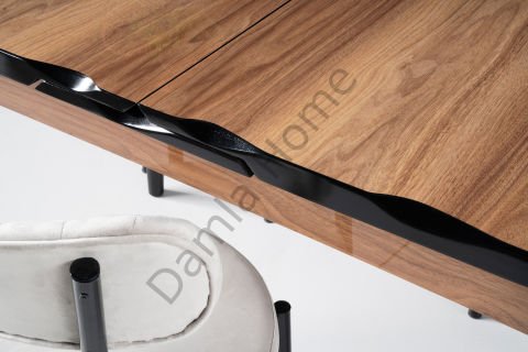 İkon Masa Sandalye Takımı - HighGloss Ceviz/Siyah