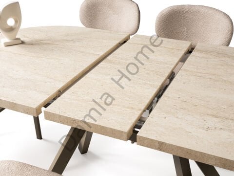 Haliç Masa Sandalye Takımı - Traverten/Cappucino